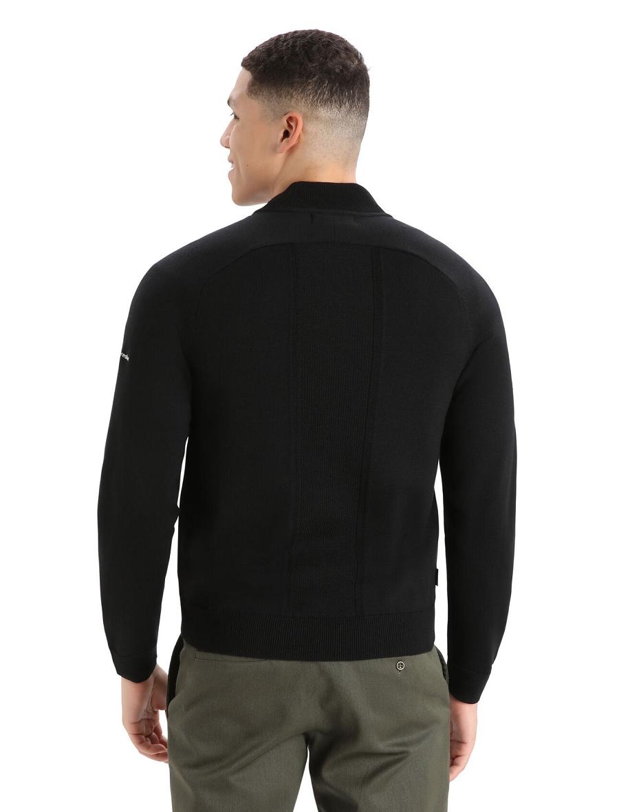 Sweat À Capuche Icebreaker City Label ZoneKnit™ Merino Insulated Knit Bomber Homme Noir | FR 1265NWYB